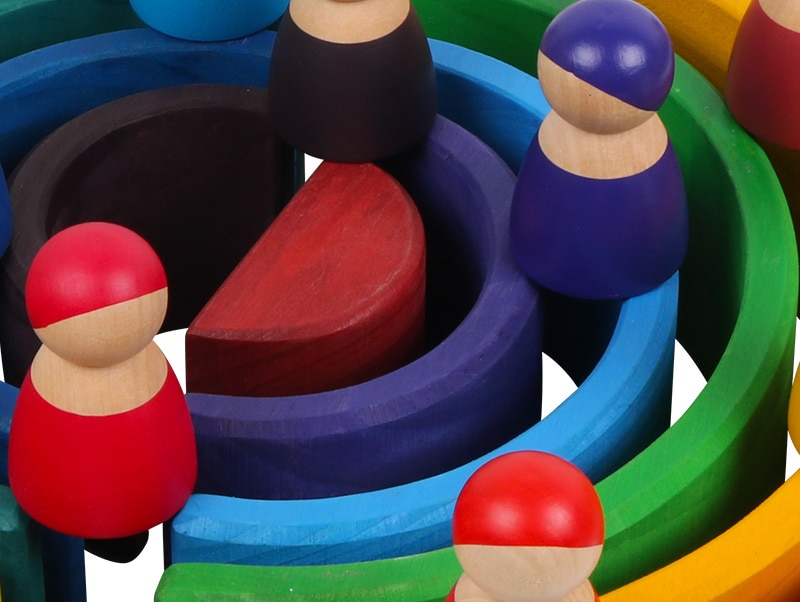 Wooden Rainbow Stacker for Kids