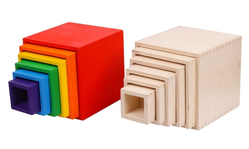 Wooden Rainbow Stacker for Kids