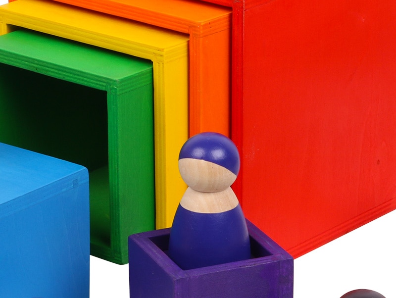 Wooden Rainbow Stacker for Kids