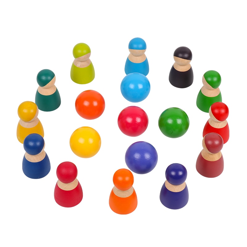 Wooden Rainbow Stacker for Kids