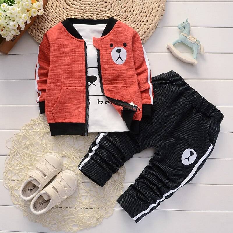 Boy's Cotton Clothing 3 pcs Set