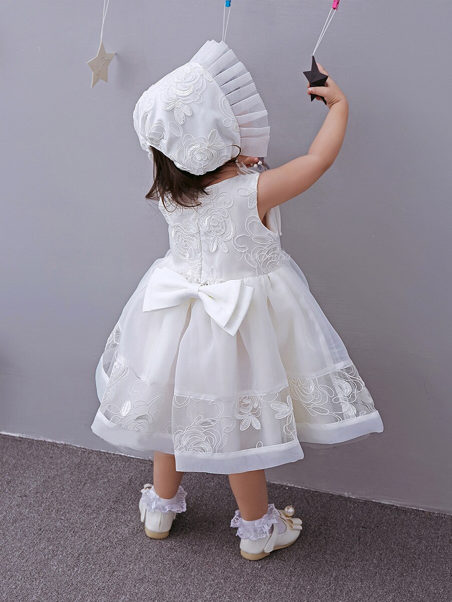 Baby Girl's Princess Party Dress with Cap