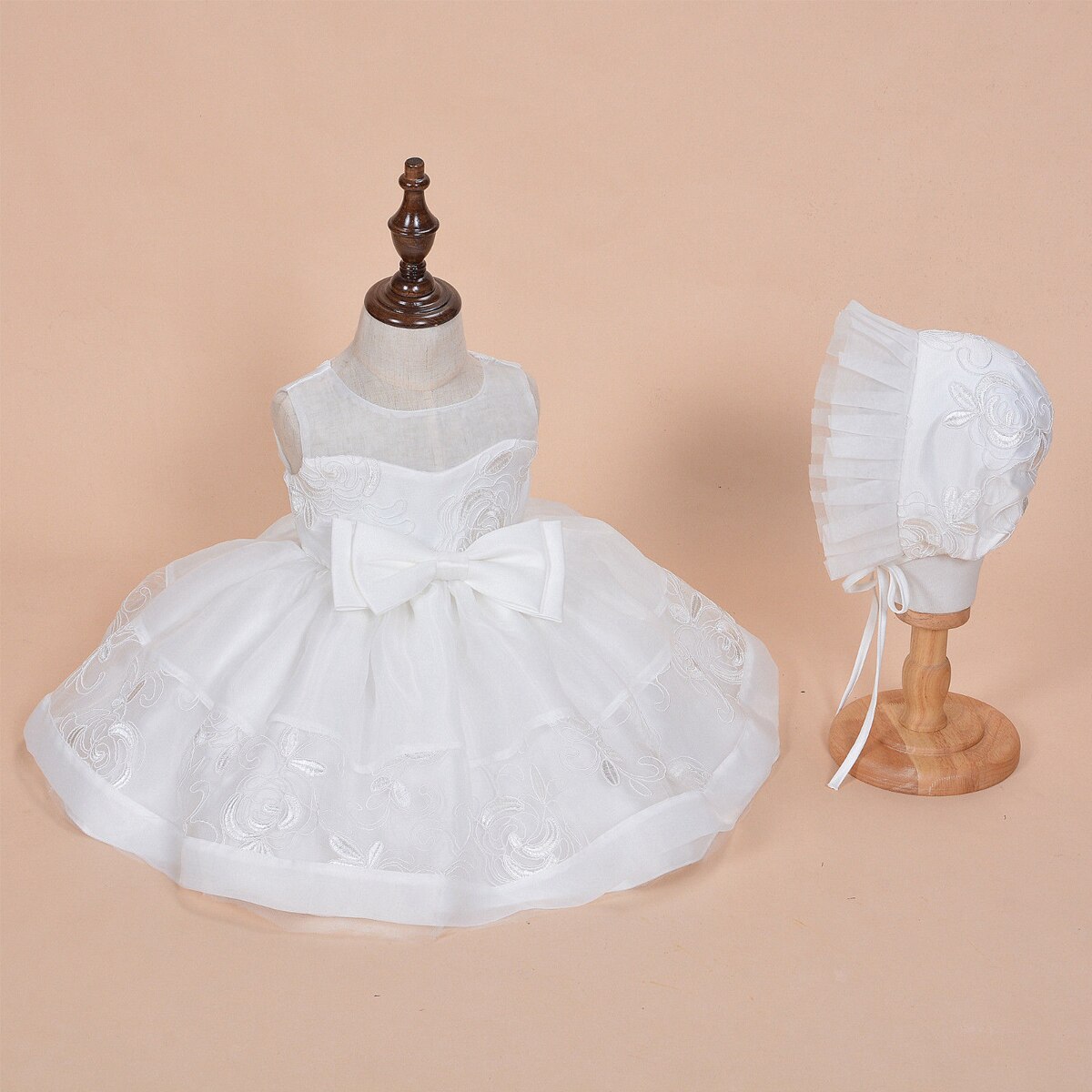 Baby Girl's Princess Party Dress with Cap