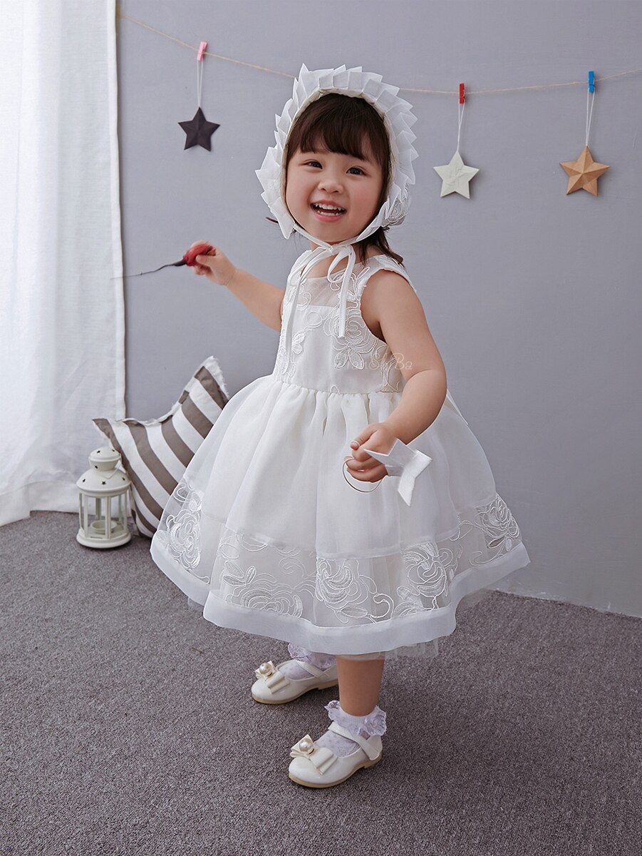 Baby Girl's Princess Party Dress with Cap