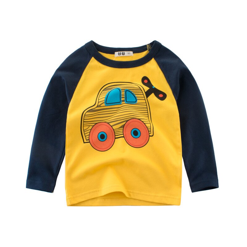 Boy's Cotton T-Shirt with Car Print