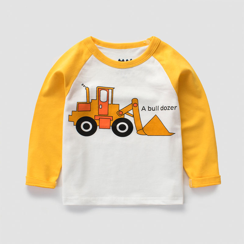 Boy's Cotton T-Shirt with Car Print