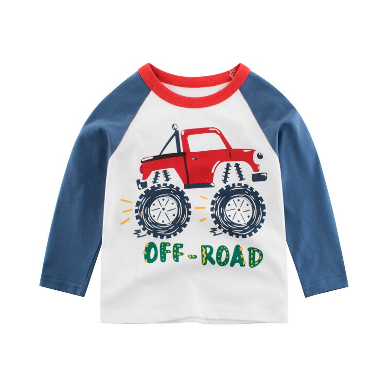 Boy's Cotton T-Shirt with Car Print