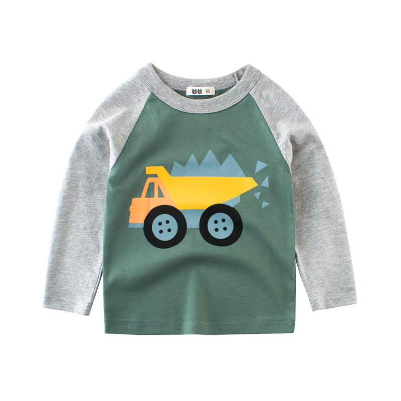 Boy's Cotton T-Shirt with Car Print