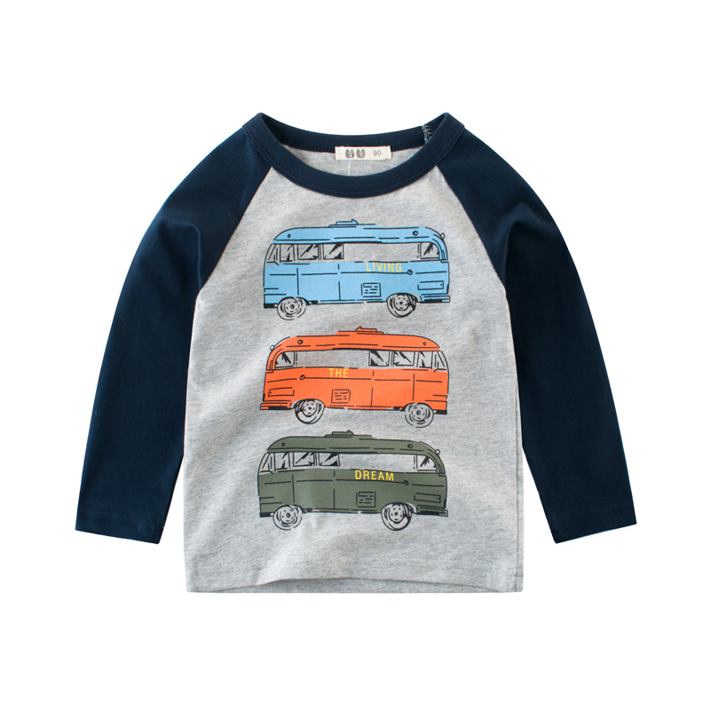 Boy's Cotton T-Shirt with Car Print