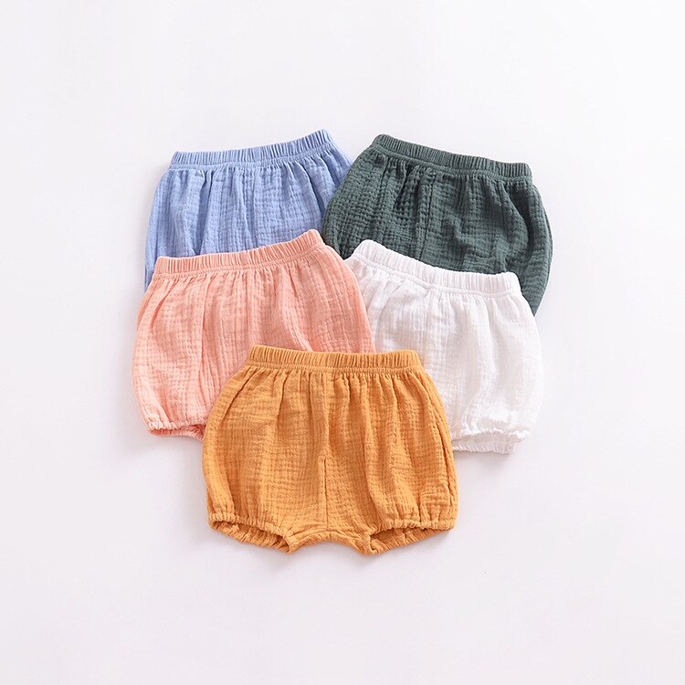 Girls' Loose Plain Shorts with Elastic Waist