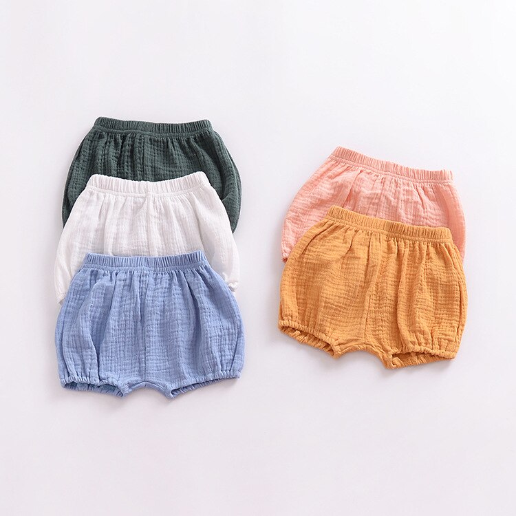 Girls' Loose Plain Shorts with Elastic Waist