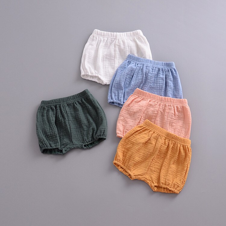 Girls' Loose Plain Shorts with Elastic Waist