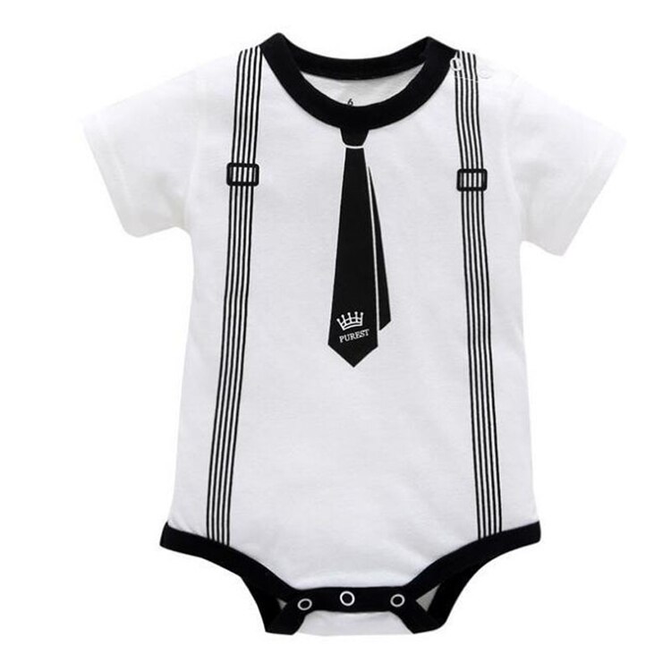 Boy's Little Gentleman Short Sleeve Romper